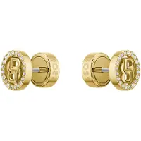BOSS Goldfarbene Ohrringe mit Kristallen und Double-B-Monogramm Grösse ONESI