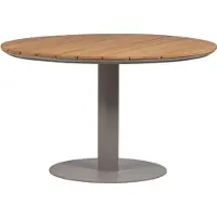 Woood Vela Tisch Garten Rund Alu/Holz Natural/Sand