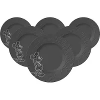 Villeroy & Boch Frühstücks-/ Dessertteller Manufacture Rock Mickey Mouse Schwarz Ø21,7 cm (6er Set)