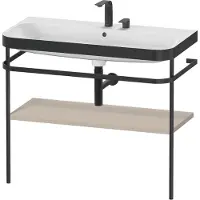 Duravit Möbelwaschtisch-Kombi Happy D.2 Plus 97,5x49cm, 2 HL, Tau s-matt, m Konsole