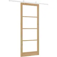 vidaXL Schiebetür Natur 93 x 232 cm Massivholz Kiefer und Glas