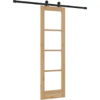 vidaXL Schiebetür ORKDAL Natürlich und Schwarz 61 x 198,5 cm