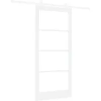 vidaXL Schiebetür ORKDAL Weiß 93 x 202 cm Massivholz Kiefer und Glas