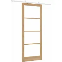 vidaXL Schiebetür ORKDAL Natur 93 x 232 cm Massivholz Kiefer und Glas