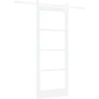 vidaXL Schiebetür ORKDAL Weiß 83 x 202 cm Massivholz Kiefer und Glas
