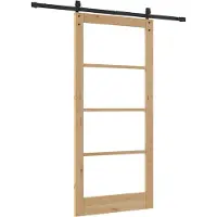 vidaXL Schiebetür ORKDAL Natürlich und Schwarz 93 x 202 cm
