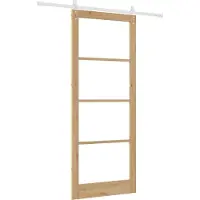 vidaXL Schiebetür Natur 93 x 232 cm Massivholz Kiefer und Glas