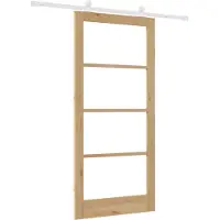 vidaXL Schiebetür ORKDAL Natur 93 x 202 cm Massivholz Kiefer und Glas