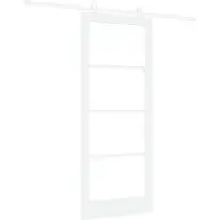 vidaXL Schiebetür ORKDAL Weiß 83 x 202 cm Massivholz Kiefer und Glas