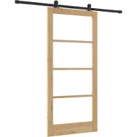 vidaXL Schiebetür ORKDAL Natürlich und Schwarz 93 x 202 cm