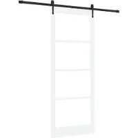 vidaXL Schiebetür ORKDAL Weiß 93 x 232 cm Massivholz Kiefer und Glas