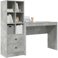 vidaXL Schreibtisch Beton Grau 145,5 x 40 x 127 cm 2 stk.