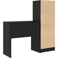 vidaXL Schreibtisch Schwarz Eichen-Optik 125,5 x 40 x 127 cm 2 stk.