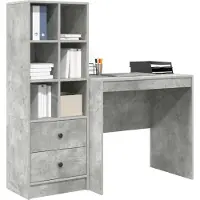 vidaXL Schreibtisch Beton Grau 125,5 x 50 x 127 cm 2 stk.