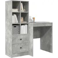 vidaXL Schreibtisch Beton Grau 105,5 x 50 x 127 cm 2 stk.