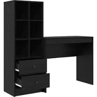 vidaXL Schreibtisch Schwarz Eichen-Optik 135,5 x 40 x 127 cm 2 stk.