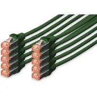 Digitus CAT 6 S/FTP Patchkabel, 10 Stück, 1 m, Cat6, S/FTP (S-STP), RJ-45, RJ-45, Grün