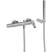 Tres Einhebel Wannenmischer Anti Kalk Handbrause Einstellbarer Brausehalter , 26117001 26117001