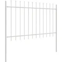 vidaXL Gartenzaun WOERDEN 1,7 x 0,8 m Pulverbeschichteter Stahl Weiß
