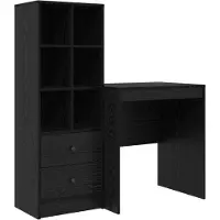 vidaXL Schreibtisch Schwarz Eichen-Optik 115,5 x 50 x 127 cm 2 stk.