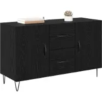 vidaXL Sideboard Schwarz Eichen-Optik 100 x 36 x 60 cm Holzwerkstoff