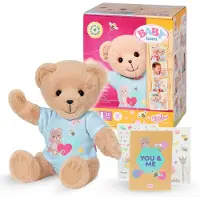 Baby Born Bär mit blauen Strampler, Teddybär Kuscheltier bewegliche Arme + Beine