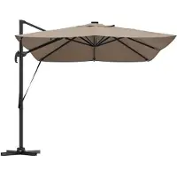 vidaXL Sonnenschirm Taupe 352 x 251 x 265 cm Polyester und Aluminium