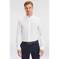 Gant für Herren. 3000102 Schmal geschnittenes Hemd aus weißer Popeline (XL), Lässig, Baumwolle, Klassisch, Langarm