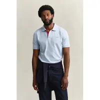 Gant Poloshirt Reg Contrast Pique SS Polo Herren Fresh Blue-M