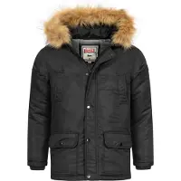 Lonsdale Jungen Winterjacke mit Kapuze ROTHLEY Black 128