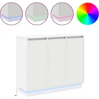 vidaXL LED-Sideboard Weiß 90 x 32 x 75 cm Holzwerkstoff