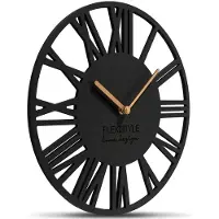 FLEXISTYLE EKO wanduhr ohne tickgeräusche LOFT Piccolo Schwarz (Anthrazit) 30cm, Wohnzimmer, Schlafzimmer, in EU hergestellt…