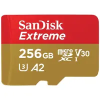 SanDisk Extreme, 256 GB, MicroSDXC, Klasse 10, UHS-I, 190 MB/s, 130 MB/s