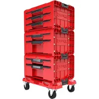 Qbrick System PRO Drawer Workshop Set 3 RED ULTRA HD + 2x Drawer 2 Toolbox + 1x Drawer 3 Toolbox + Rollbrett