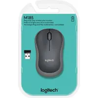 Logitech M185, Beidhändig, Optisch, RF Wireless, 1000 DPI, Grau