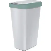 Prosperplast Odpadkový koš COMPACTA Q FLAP - objem: 45 l, barva: popelavá se světle zeleným víkem