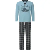 Jan Vanderstorm Schlafanzug Herren Baumwolle blau kariert, XXXL 818597-0001-09995