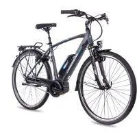 Chrisson 28 Zoll E-Citybike Herrenrad E-ROUNDER 7 Gang Shimano Nexus grau matt BOSCH Active Line Powerpack 400
