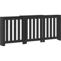 vidaXL Heizkörperabdeckung Schwarz Eichen-Optik 205 x 21,5 x 83,5 cm