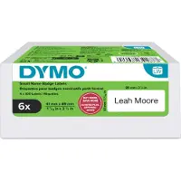 Dymo LabelWriter-Etiketten S0722560/11356, rechteckig, 41 x 89 mm, ablösbar, 6 Rollen mit jeweils 300 Etiketten, FSC-Papier, weiß