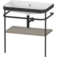 Duravit Möbelwaschtisch-Kombi Happy D.2 Plus 77,5x49cm, o HL, st-g s-matt, m Konsole