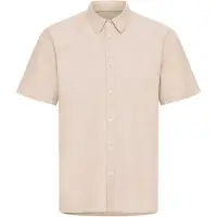 Blend Leinenhemd "Leinenhemd BHAban Slub Linen Mix", Herren, Gr. L, N-Gr, beige (crockery), Obermaterial: 70% Baumwolle CO. 30% Leinen LI., Hemden Leinenhemd