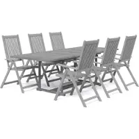 vidaXL 7-tlg. Garten-Essgruppe Massivholz Akazie