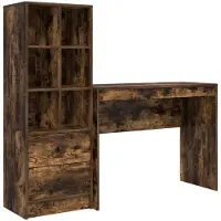 vidaXL Schreibtisch Geräucherte Eiche 145,5 x 40 x 127 cm 2 stk.