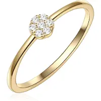 Lulu & Jane Ring aus Messing Zirkonia in gelbgold | Gr.: 56
