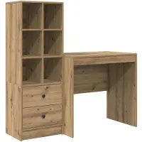 vidaXL Schreibtisch Artisan-Eiche 125,5 x 50 x 127 cm 2 Stk.