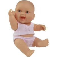 Paola Reina Puppe Babypuppe weißes Mädchen mit Unterwäsche und lachendem Gesicht