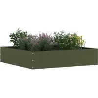 vidaXL Raseneinfassung 6 Stk. 60 x 60 x 13 cm Stahl Olive Grün