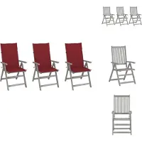 vidaXL Verstellbare Gartenstühle 3 Stk. mit Auflagen Massivholz Akazie - Gartenstühle