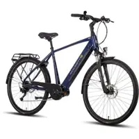 SAXONETTE Deluxe Sport Trekking E-Bike Herren 28 Zoll Blau 80Nm Mittelmotor 418Wh Shimano 9-Gang